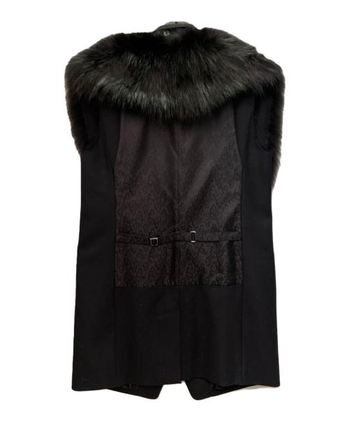 DOLCE & GABBANA（ドルチェ＆ガッバーナ）DOLCE & GABBANA (ドルチェ＆ガッバーナ) ファー付ジレベスト ブラック サイズ:40の古着・服飾アイテム