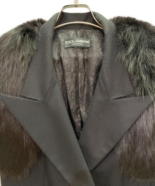 DOLCE & GABBANA（ドルチェ＆ガッバーナ）DOLCE & GABBANA (ドルチェ＆ガッバーナ) ファー付ジレベスト ブラック サイズ:40の古着・服飾アイテム