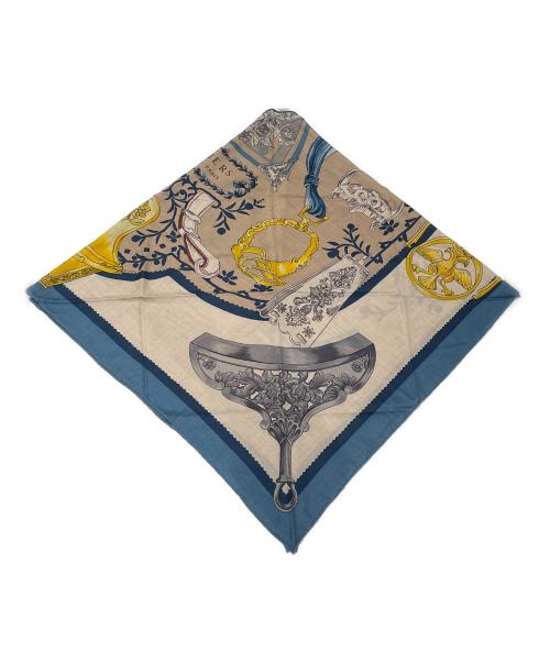 HERMES（エルメス）HERMES (エルメス) 三角ストール/トライアングルジェアン ブルーの古着・服飾アイテム