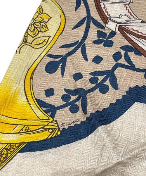 HERMES（エルメス）HERMES (エルメス) 三角ストール/トライアングルジェアン ブルーの古着・服飾アイテム