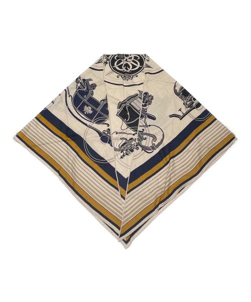 HERMES（エルメス）HERMES (エルメス) 三角ストール/トライアングルジェアン ベージュの古着・服飾アイテム