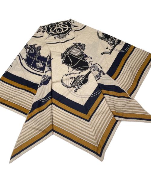 HERMES（エルメス）HERMES (エルメス) 三角ストール/トライアングルジェアン ベージュの古着・服飾アイテム