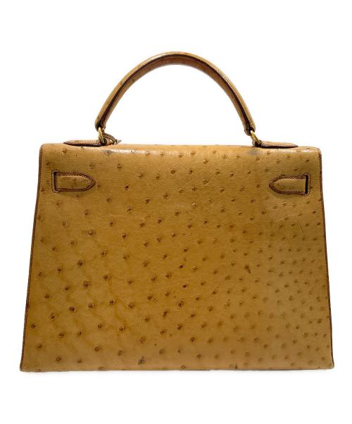 HERMES（エルメス）HERMES (エルメス) ケリー32 外縫い/チェスナッツ/ゴールド金具/オーストリッチ/〇Y刻印:1995年製 チェスナッツ サイズ:32の古着・服飾アイテム