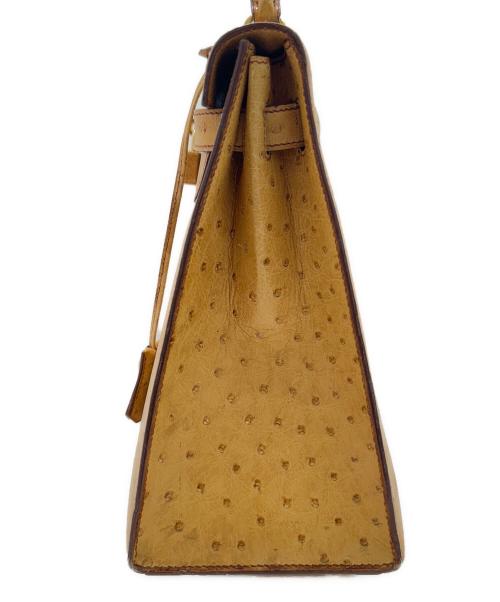 HERMES（エルメス）HERMES (エルメス) ケリー32 外縫い/チェスナッツ/ゴールド金具/オーストリッチ/〇Y刻印:1995年製 チェスナッツ サイズ:32の古着・服飾アイテム