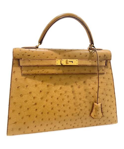 HERMES（エルメス）HERMES (エルメス) ケリー32 外縫い/チェスナッツ/ゴールド金具/オーストリッチ/〇Y刻印:1995年製 チェスナッツ サイズ:32の古着・服飾アイテム