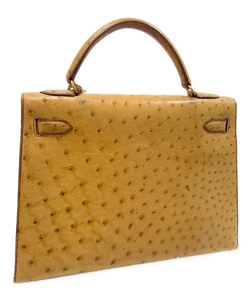 HERMES（エルメス）HERMES (エルメス) ケリー32 外縫い/チェスナッツ/ゴールド金具/オーストリッチ/〇Y刻印:1995年製 チェスナッツ サイズ:32の古着・服飾アイテム