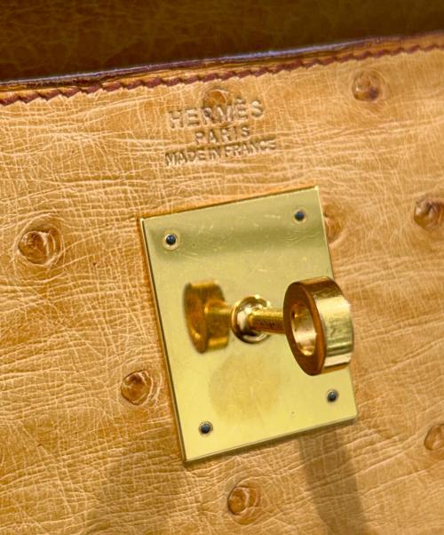 HERMES（エルメス）HERMES (エルメス) ケリー32 外縫い/チェスナッツ/ゴールド金具/オーストリッチ/〇Y刻印:1995年製 チェスナッツ サイズ:32の古着・服飾アイテム