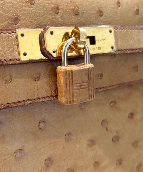 HERMES（エルメス）HERMES (エルメス) ケリー32 外縫い/チェスナッツ/ゴールド金具/オーストリッチ/〇Y刻印:1995年製 チェスナッツ サイズ:32の古着・服飾アイテム