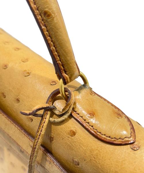 HERMES（エルメス）HERMES (エルメス) ケリー32 外縫い/チェスナッツ/ゴールド金具/オーストリッチ/〇Y刻印:1995年製 チェスナッツ サイズ:32の古着・服飾アイテム