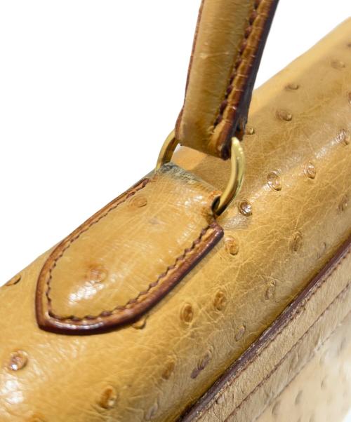 HERMES（エルメス）HERMES (エルメス) ケリー32 外縫い/チェスナッツ/ゴールド金具/オーストリッチ/〇Y刻印:1995年製 チェスナッツ サイズ:32の古着・服飾アイテム