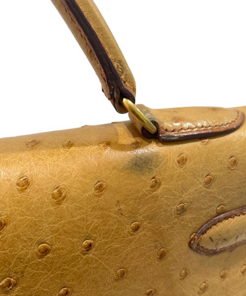 HERMES（エルメス）HERMES (エルメス) ケリー32 外縫い/チェスナッツ/ゴールド金具/オーストリッチ/〇Y刻印:1995年製 チェスナッツ サイズ:32の古着・服飾アイテム