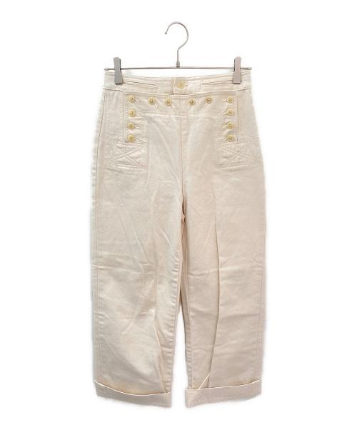 TORY BURCH（トリーバーチ）TORY BURCH (トリーバーチ) ハイライズ ワイドレッグ ジーンズ アイボリー サイズ:２の古着・服飾アイテム