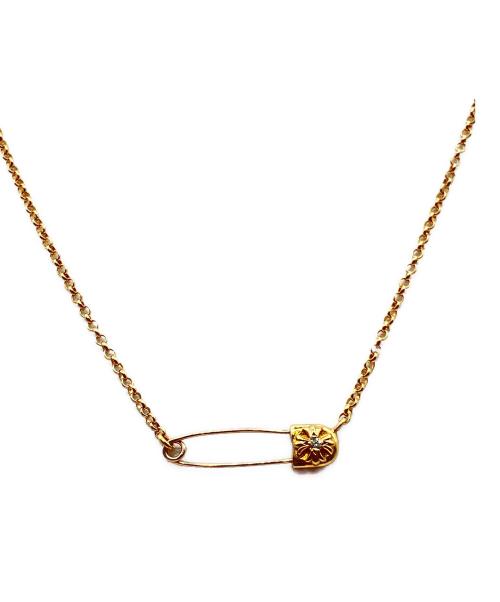 CHROME HEARTS（クロムハーツ）CHROME HEARTS (クロムハーツ) SAFETY PIN 1DIA NECKLACE(セーフティピン1ダイヤネックレス)/ロールチェーン サイズ:-の古着・服飾アイテム