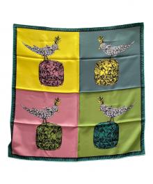 TIFFANY & Co.（ティファニー アンド コー）の古着「バード オン ア ロック スクエア シルクスカーフ」｜スカイブルー