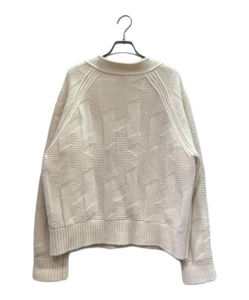 HERMES（エルメス）HERMES (エルメス) セリエボタン Hジャガードニットカーディガン アイボリー サイズ:36の古着・服飾アイテム