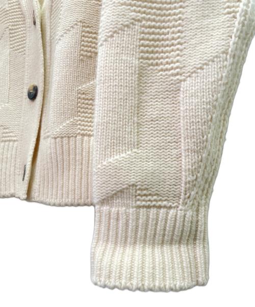 HERMES（エルメス）HERMES (エルメス) セリエボタン Hジャガードニットカーディガン アイボリー サイズ:36の古着・服飾アイテム