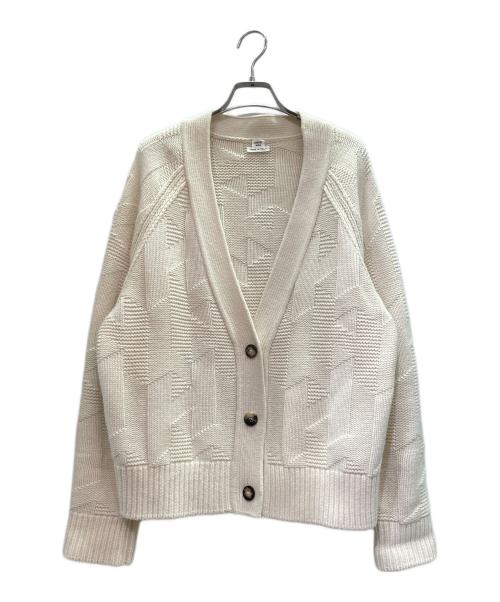 HERMES（エルメス）HERMES (エルメス) セリエボタンHジャガードニットカーディガン アイボリー サイズ:36の古着・服飾アイテム