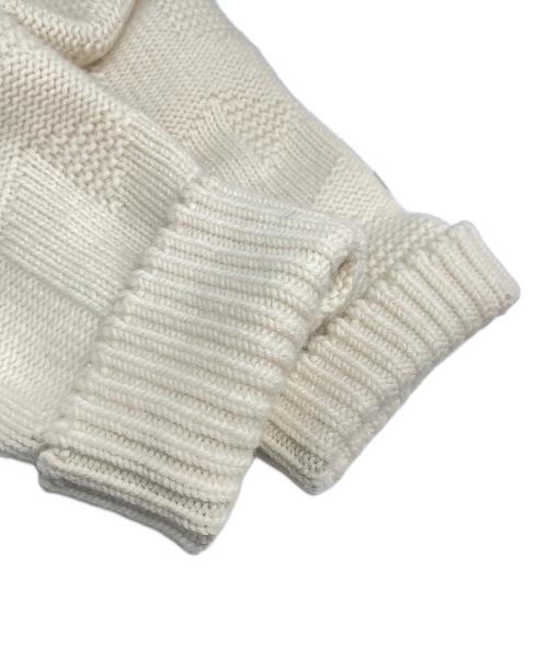 HERMES（エルメス）HERMES (エルメス) セリエボタンHジャガードニットカーディガン アイボリー サイズ:36の古着・服飾アイテム