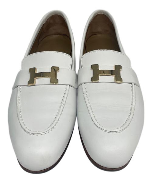 HERMES（エルメス）HERMES (エルメス) モカシンローファー ホワイト サイズ: 38 1/2の古着・服飾アイテム