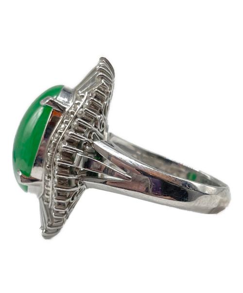 NO BRAND（ノーブランド）NO BRAND (ノーブランド) 翡翠 ダイヤ 取り巻きリング サイズ:11号の古着・服飾アイテム