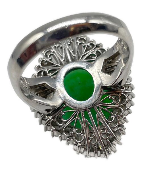 NO BRAND（ノーブランド）NO BRAND (ノーブランド) 翡翠 ダイヤ 取り巻きリング サイズ:11号の古着・服飾アイテム