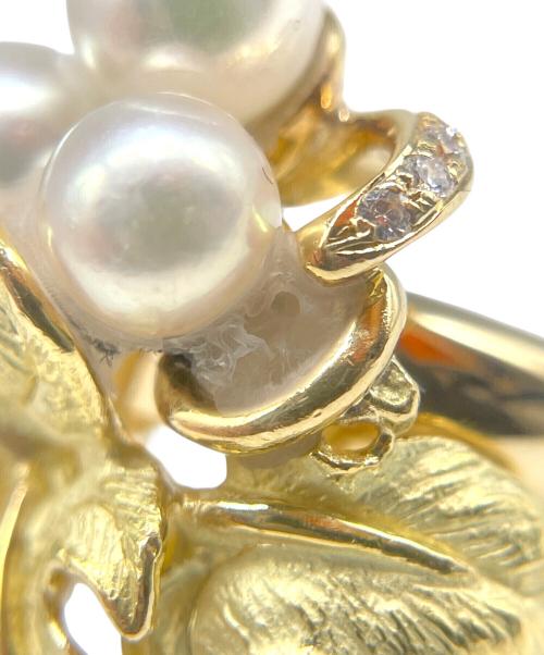 NO BRAND JEWELRY（ノーブランドジュエリー）NO BRAND JEWELRY (ノーブランドジュエリー) フラワーデザインパール×ダイヤモンドリング/K18/16.8g サイズ:12号の古着・服飾アイテム