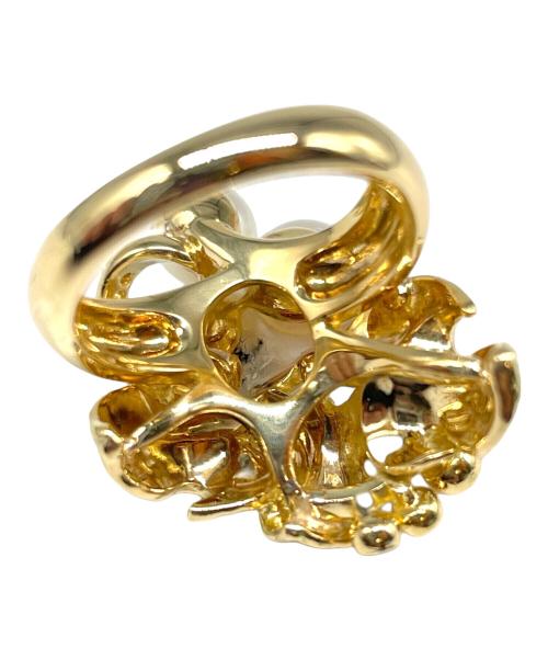 NO BRAND JEWELRY（ノーブランドジュエリー）NO BRAND JEWELRY (ノーブランドジュエリー) フラワーデザインパール×ダイヤモンドリング/K18/16.8g サイズ:12号の古着・服飾アイテム