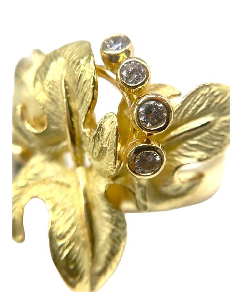 NO BRAND JEWELRY（ノーブランドジュエリー）NO BRAND JEWELRY (ノーブランドジュエリー) フラワーデザインパール×ダイヤモンドリング/K18/16.8g サイズ:12号の古着・服飾アイテム