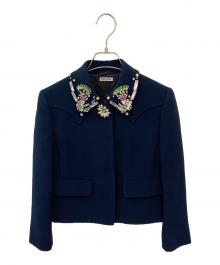 MIU MIU（ミュウミュウ）の古着「ビジュージャケット」｜ネイビー