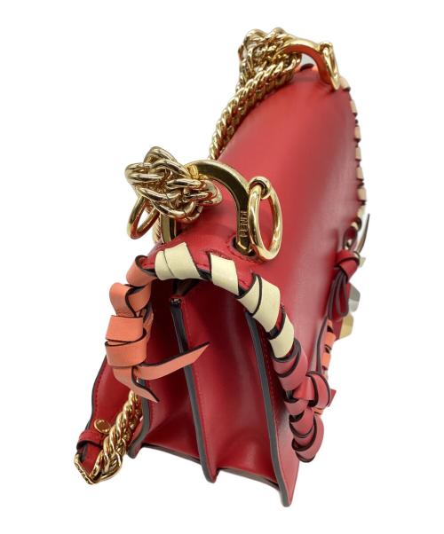 FENDI（フェンディ）FENDI (フェンディ) MINI KAN I チェーンショルダーバッグ レッドの古着・服飾アイテム