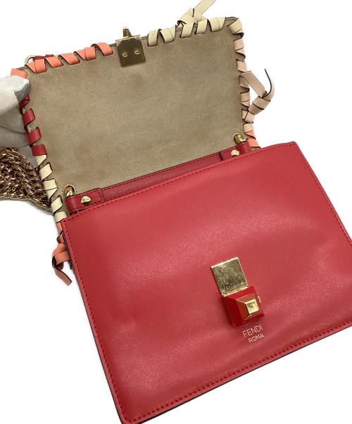 FENDI（フェンディ）FENDI (フェンディ) MINI KAN I チェーンショルダーバッグ レッドの古着・服飾アイテム