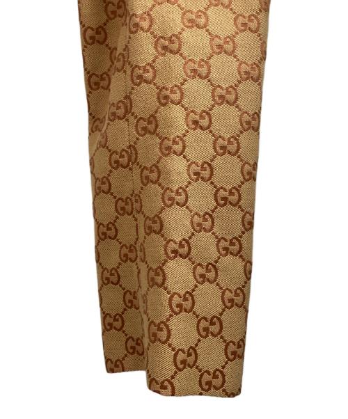 GUCCI（グッチ）GUCCI (グッチ) GG柄テーラードジャケット ブラウン サイズ:44の古着・服飾アイテム