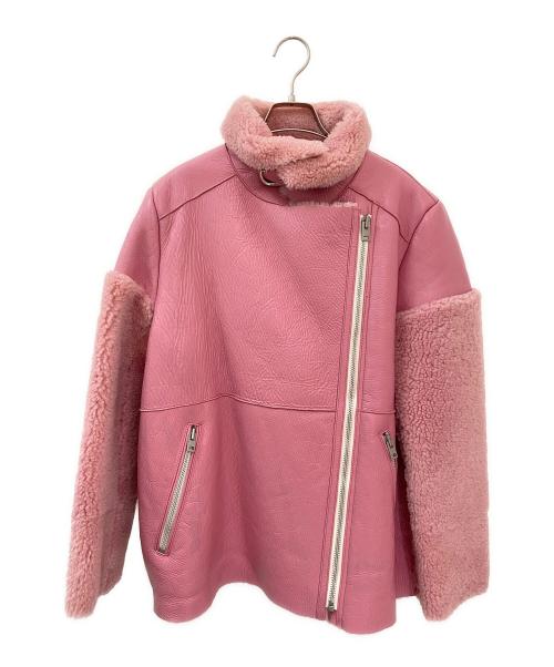 Chika Kisada（チカ キサダ）Chika Kisada (チカ キサダ) ムートン ライダースジャケット ピンク サイズ:1の古着・服飾アイテム