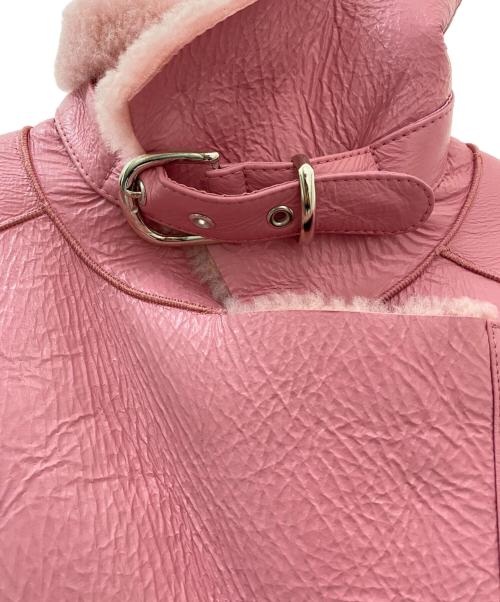 Chika Kisada（チカ キサダ）Chika Kisada (チカ キサダ) ムートン ライダースジャケット ピンク サイズ:1の古着・服飾アイテム