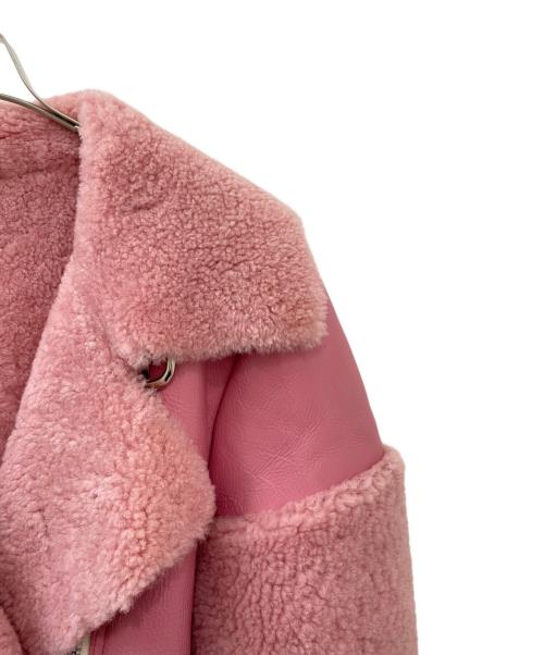 Chika Kisada（チカ キサダ）Chika Kisada (チカ キサダ) ムートン ライダースジャケット ピンク サイズ:1の古着・服飾アイテム