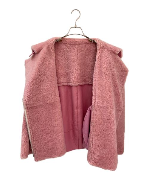 Chika Kisada（チカ キサダ）Chika Kisada (チカ キサダ) ムートン ライダースジャケット ピンク サイズ:1の古着・服飾アイテム
