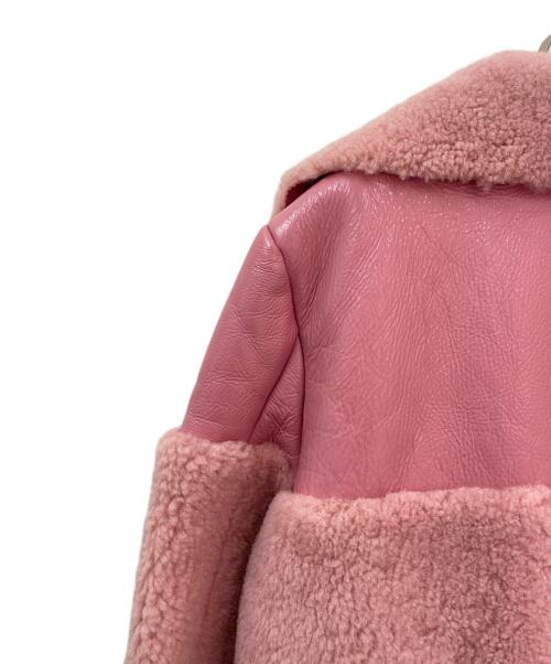 Chika Kisada（チカ キサダ）Chika Kisada (チカ キサダ) ムートン ライダースジャケット ピンク サイズ:1の古着・服飾アイテム