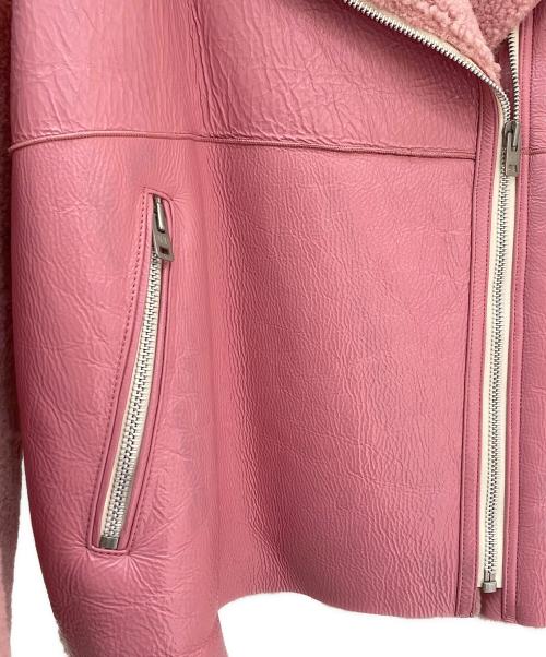 Chika Kisada（チカ キサダ）Chika Kisada (チカ キサダ) ムートン ライダースジャケット ピンク サイズ:1の古着・服飾アイテム