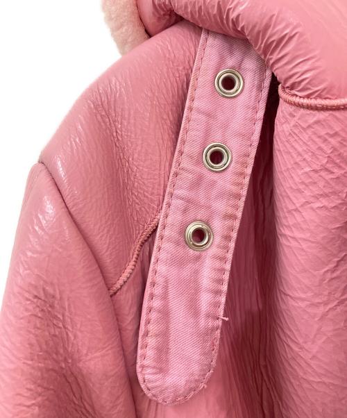 Chika Kisada（チカ キサダ）Chika Kisada (チカ キサダ) ムートン ライダースジャケット ピンク サイズ:1の古着・服飾アイテム