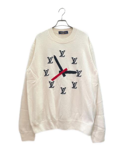 LOUIS VUITTON（ルイ ヴィトン）LOUIS VUITTON (ルイ ヴィトン) クロックインタルシアセーター アイボリー サイズ:XLの古着・服飾アイテム