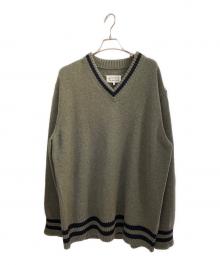 Maison Margiela（メゾンマルジェラ）の古着「21AW ウールミドルゲージチルデンニット」｜グリーン