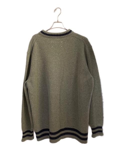 Maison Margiela（メゾンマルジェラ）Maison Margiela (メゾンマルジェラ) 21AW ウールミドルゲージチルデンニット グリーン サイズ:XLの古着・服飾アイテム