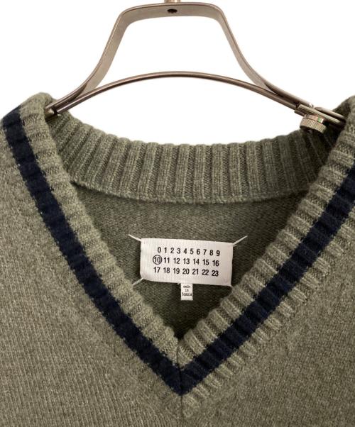 Maison Margiela（メゾンマルジェラ）Maison Margiela (メゾンマルジェラ) 21AW ウールミドルゲージチルデンニット グリーン サイズ:XLの古着・服飾アイテム