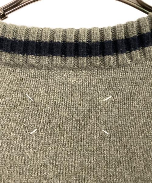 Maison Margiela（メゾンマルジェラ）Maison Margiela (メゾンマルジェラ) 21AW ウールミドルゲージチルデンニット グリーン サイズ:XLの古着・服飾アイテム