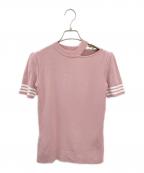 BORDERS at BALCONYボーダーズアットバルコニー）の古着「デコルテカットアウトニットプルオーバー」｜ピンク