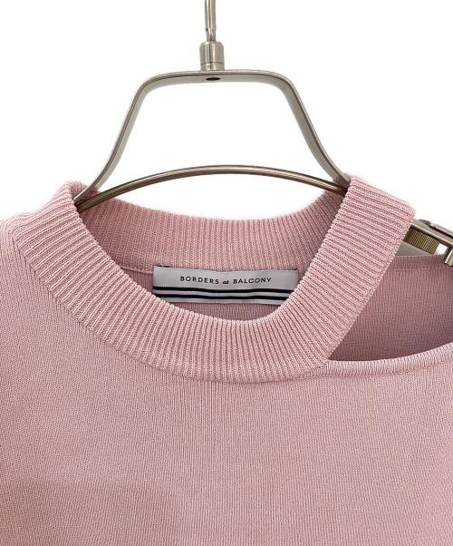 BORDERS at BALCONY（ボーダーズアットバルコニー）BORDERS at BALCONY (ボーダーズアットバルコニー) デコルテカットアウトニットプルオーバー ピンク サイズ:38の古着・服飾アイテム