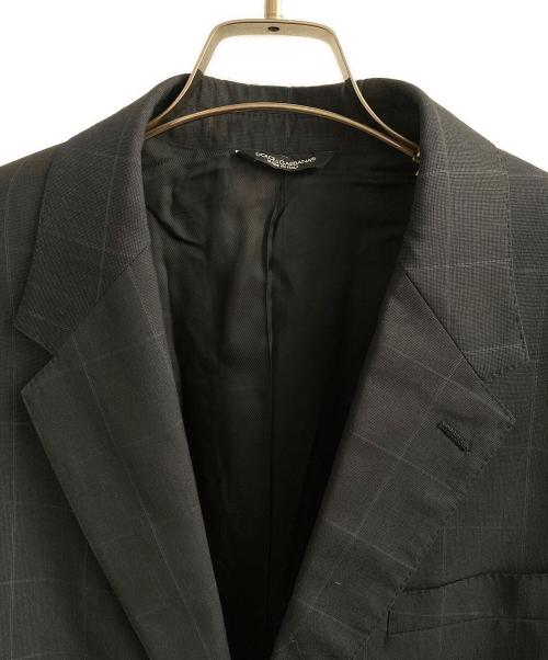 DOLCE & GABBANA（ドルチェ＆ガッバーナ）DOLCE & GABBANA (ドルチェ＆ガッバーナ) タータンチェック 2B ウール テーラードジャケット ネイビー サイズ:50の古着・服飾アイテム