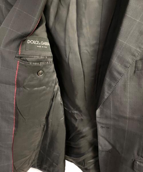 DOLCE & GABBANA（ドルチェ＆ガッバーナ）DOLCE & GABBANA (ドルチェ＆ガッバーナ) タータンチェック 2B ウール テーラードジャケット ネイビー サイズ:50の古着・服飾アイテム