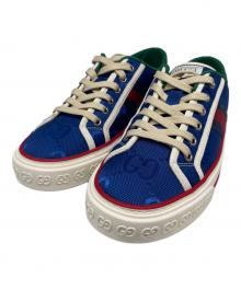 GUCCI（グッチ）の古着「1977 TENNIS WEB LINE SNERKERS/〔グッチ テニス 1977〕ウェブラインスニーカー」｜ブルー