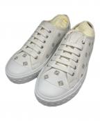 FENDIフェンディ）の古着「ドミノ FF総柄 キャンパス スニーカー」｜ホワイト